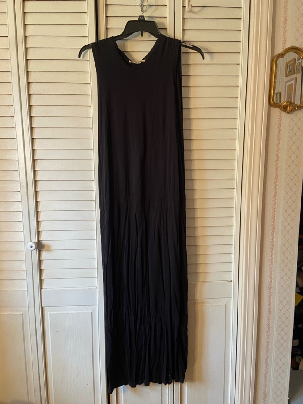 Acne Black Sleeveless Maxi Dress - Minimalist Draped Cape-Esque Back